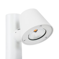 GloboStar® GARDENIA 60506 Φωτιστικό Κήπου - Κολωνάκι Αρχιτεκτονικού Φωτισμού Εξωτερικού Χώρου LED 7W 700lm 60° AC220-240V Αδιάβροχο IP65 - Σώμα Αλουμινίου & Tempered Glass - Μ12 x Π18 x Υ90cm - Θερμό Λευκό 2700K - Λευκό - Bridgelux Chip - 5 Years Warr