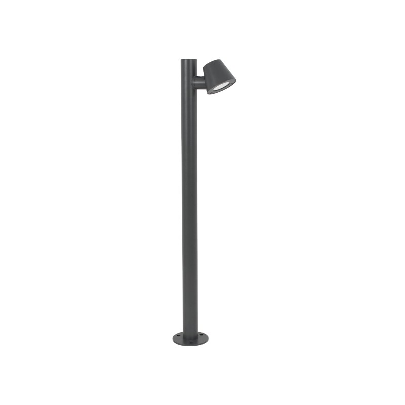 GloboStar® GARDENIA 60507 Φωτιστικό Κήπου - Κολωνάκι Αρχιτεκτονικού Φωτισμού Εξωτερικού Χώρου LED 7W 700lm 60° AC220-240V Αδιάβροχο IP65 - Σώμα Αλουμινίου & Tempered Glass - Μ12 x Π18 x Υ90cm - Θερμό Λευκό 2700K - Γκρι Ανθρακί - Bridgelux Chip - 5 Yea