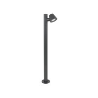 GloboStar® GARDENIA 60507 Φωτιστικό Κήπου - Κολωνάκι Αρχιτεκτονικού Φωτισμού Εξωτερικού Χώρου LED 7W 700lm 60° AC220-240V Αδιάβροχο IP65 - Σώμα Αλουμινίου & Tempered Glass - Μ12 x Π18 x Υ90cm - Θερμό Λευκό 2700K - Γκρι Ανθρακί - Bridgelux Chip - 5 Yea