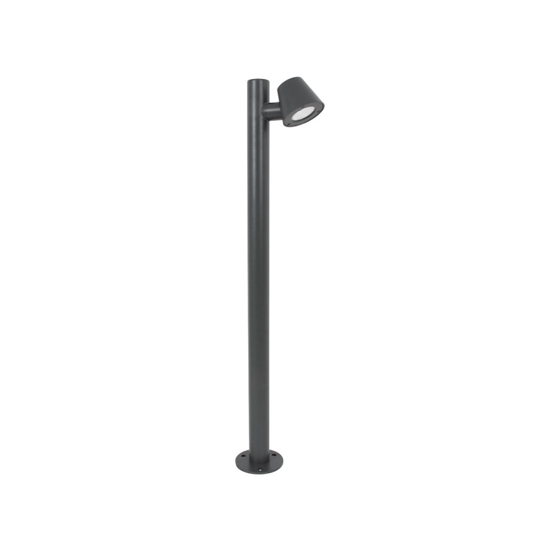 GloboStar® GARDENIA 60507 Φωτιστικό Κήπου - Κολωνάκι Αρχιτεκτονικού Φωτισμού Εξωτερικού Χώρου LED 7W 700lm 60° AC220-240V Αδιάβροχο IP65 - Σώμα Αλουμινίου & Tempered Glass - Μ12 x Π18 x Υ90cm - Θερμό Λευκό 2700K - Γκρι Ανθρακί - Bridgelux Chip - 5 Yea