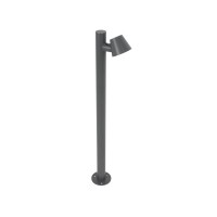 GloboStar® GARDENIA 60507 Φωτιστικό Κήπου - Κολωνάκι Αρχιτεκτονικού Φωτισμού Εξωτερικού Χώρου LED 7W 700lm 60° AC220-240V Αδιάβροχο IP65 - Σώμα Αλουμινίου & Tempered Glass - Μ12 x Π18 x Υ90cm - Θερμό Λευκό 2700K - Γκρι Ανθρακί - Bridgelux Chip - 5 Yea