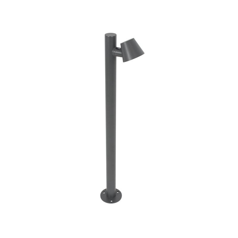 GloboStar® GARDENIA 60507 Φωτιστικό Κήπου - Κολωνάκι Αρχιτεκτονικού Φωτισμού Εξωτερικού Χώρου LED 7W 700lm 60° AC220-240V Αδιάβροχο IP65 - Σώμα Αλουμινίου & Tempered Glass - Μ12 x Π18 x Υ90cm - Θερμό Λευκό 2700K - Γκρι Ανθρακί - Bridgelux Chip - 5 Yea
