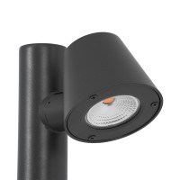 GloboStar® GARDENIA 60507 Φωτιστικό Κήπου - Κολωνάκι Αρχιτεκτονικού Φωτισμού Εξωτερικού Χώρου LED 7W 700lm 60° AC220-240V Αδιάβροχο IP65 - Σώμα Αλουμινίου & Tempered Glass - Μ12 x Π18 x Υ90cm - Θερμό Λευκό 2700K - Γκρι Ανθρακί - Bridgelux Chip - 5 Yea