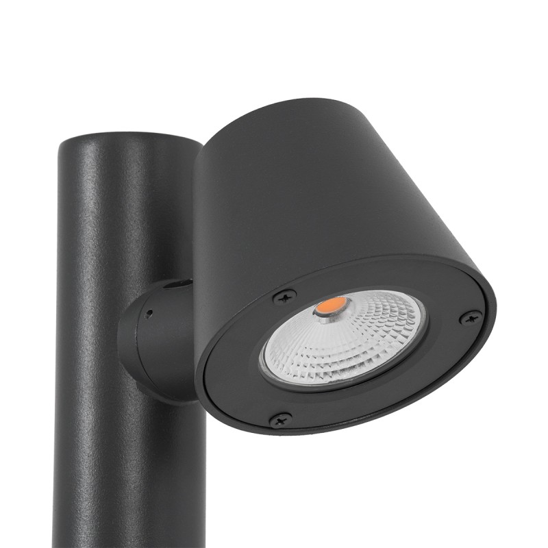 GloboStar® GARDENIA 60507 Φωτιστικό Κήπου - Κολωνάκι Αρχιτεκτονικού Φωτισμού Εξωτερικού Χώρου LED 7W 700lm 60° AC220-240V Αδιάβροχο IP65 - Σώμα Αλουμινίου & Tempered Glass - Μ12 x Π18 x Υ90cm - Θερμό Λευκό 2700K - Γκρι Ανθρακί - Bridgelux Chip - 5 Yea