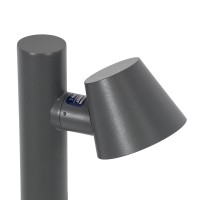 GloboStar® GARDENIA 60507 Φωτιστικό Κήπου - Κολωνάκι Αρχιτεκτονικού Φωτισμού Εξωτερικού Χώρου LED 7W 700lm 60° AC220-240V Αδιάβροχο IP65 - Σώμα Αλουμινίου & Tempered Glass - Μ12 x Π18 x Υ90cm - Θερμό Λευκό 2700K - Γκρι Ανθρακί - Bridgelux Chip - 5 Yea