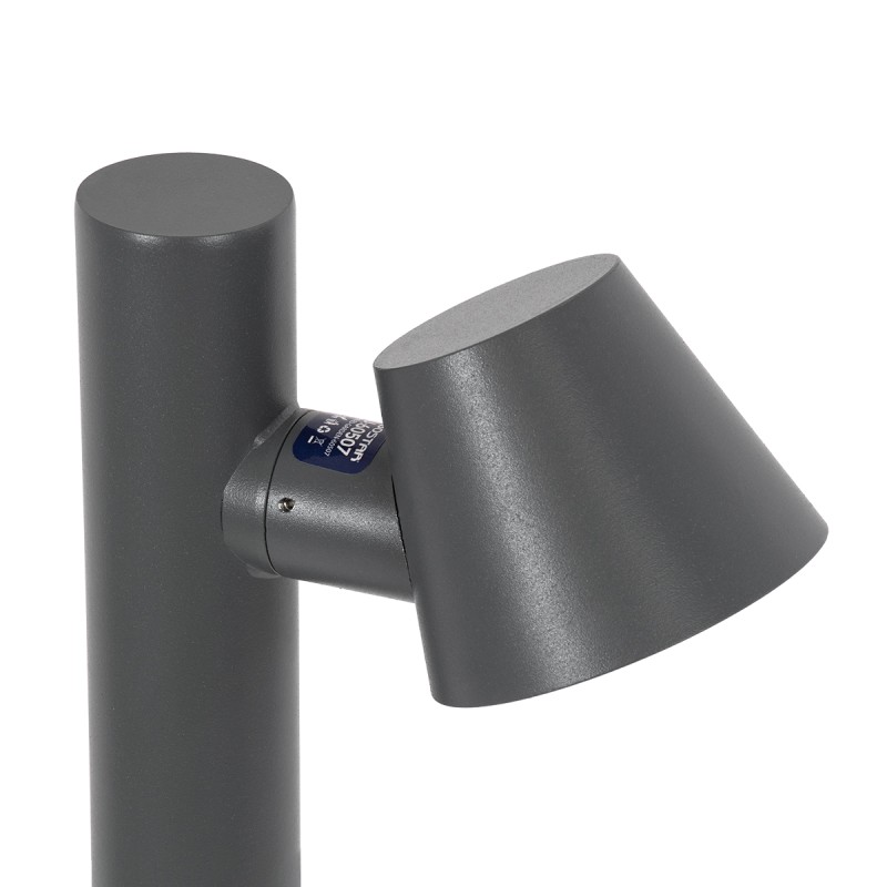 GloboStar® GARDENIA 60507 Φωτιστικό Κήπου - Κολωνάκι Αρχιτεκτονικού Φωτισμού Εξωτερικού Χώρου LED 7W 700lm 60° AC220-240V Αδιάβροχο IP65 - Σώμα Αλουμινίου & Tempered Glass - Μ12 x Π18 x Υ90cm - Θερμό Λευκό 2700K - Γκρι Ανθρακί - Bridgelux Chip - 5 Yea