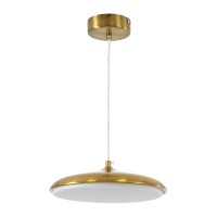 GLOBOSTAR® BARON 60886 Μοντέρνο Κρεμαστό Φωτιστικό Οροφής LED 12W 1440lm 120° AC 220-240V IP20 Ρυθμιζόμενο Λευκό CCT με On/Off 2700K/4500K/6000K - Lumileds SMD Chip - Χρυσό - Μ25 x Π25 x Υ8cm - 3 Χρόνια Εγγύηση