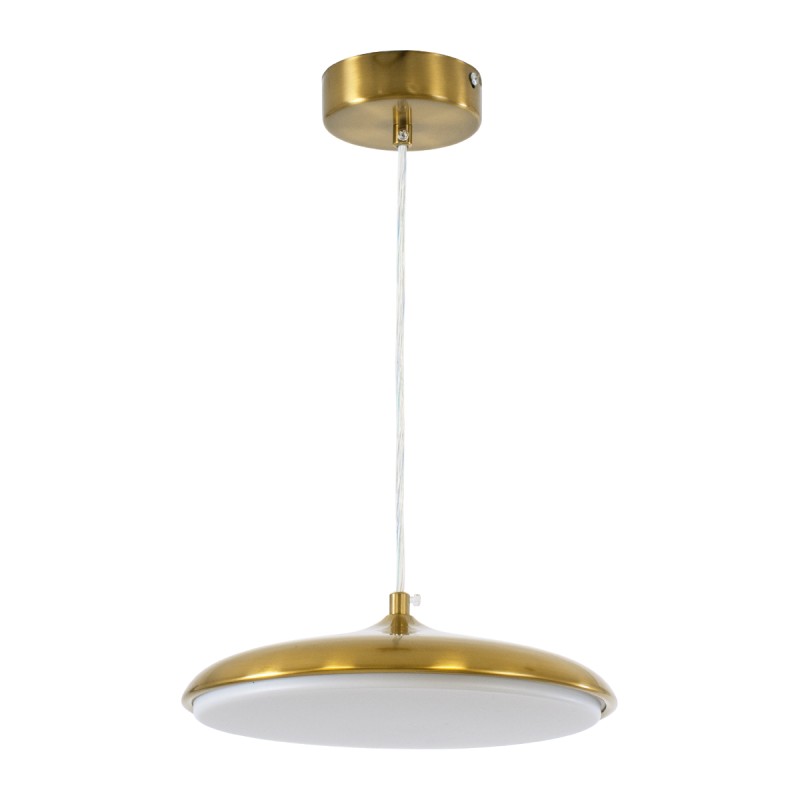 GLOBOSTAR® BARON 60886 Μοντέρνο Κρεμαστό Φωτιστικό Οροφής LED 12W 1440lm 120° AC 220-240V IP20 Ρυθμιζόμενο Λευκό CCT με On/Off 2700K/4500K/6000K - Lumileds SMD Chip - Χρυσό - Μ25 x Π25 x Υ8cm - 3 Χρόνια Εγγύηση
