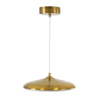 GLOBOSTAR® BARON 60886 Μοντέρνο Κρεμαστό Φωτιστικό Οροφής LED 12W 1440lm 120° AC 220-240V IP20 Ρυθμιζόμενο Λευκό CCT με On/Off 2700K/4500K/6000K - Lumileds SMD Chip - Χρυσό - Μ25 x Π25 x Υ8cm - 3 Χρόνια Εγγύηση
