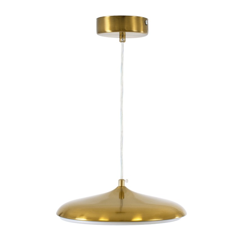 GLOBOSTAR® BARON 60886 Μοντέρνο Κρεμαστό Φωτιστικό Οροφής LED 12W 1440lm 120° AC 220-240V IP20 Ρυθμιζόμενο Λευκό CCT με On/Off 2700K/4500K/6000K - Lumileds SMD Chip - Χρυσό - Μ25 x Π25 x Υ8cm - 3 Χρόνια Εγγύηση