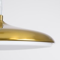 GLOBOSTAR® BARON 60886 Μοντέρνο Κρεμαστό Φωτιστικό Οροφής LED 12W 1440lm 120° AC 220-240V IP20 Ρυθμιζόμενο Λευκό CCT με On/Off 2700K/4500K/6000K - Lumileds SMD Chip - Χρυσό - Μ25 x Π25 x Υ8cm - 3 Χρόνια Εγγύηση