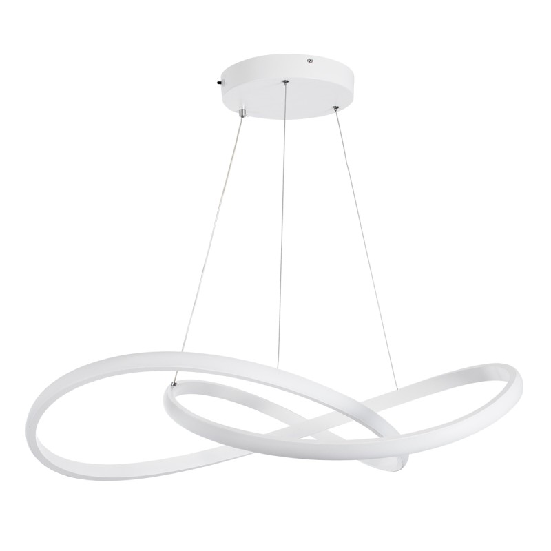 GLOBOSTAR® DEXTER 60914 Μοντέρνο Κρεμαστό Φωτιστικό Οροφής LED 90W 10080lm 300° AC 220-240V IP20 Ρυθμιζόμενο Λευκό CCT με Χειριστήριο από 2700K έως 6000K Dimmable - Lumileds SMD Chip - Λευκό Ματ - Μ73 x Π73 x Υ16cm - 3 Χρόνια Εγγύηση