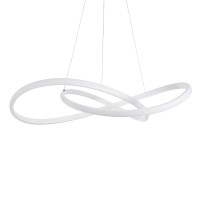 GLOBOSTAR® DEXTER 60914 Μοντέρνο Κρεμαστό Φωτιστικό Οροφής LED 90W 10080lm 300° AC 220-240V IP20 Ρυθμιζόμενο Λευκό CCT με Χειριστήριο από 2700K έως 6000K Dimmable - Lumileds SMD Chip - Λευκό Ματ - Μ73 x Π73 x Υ16cm - 3 Χρόνια Εγγύηση