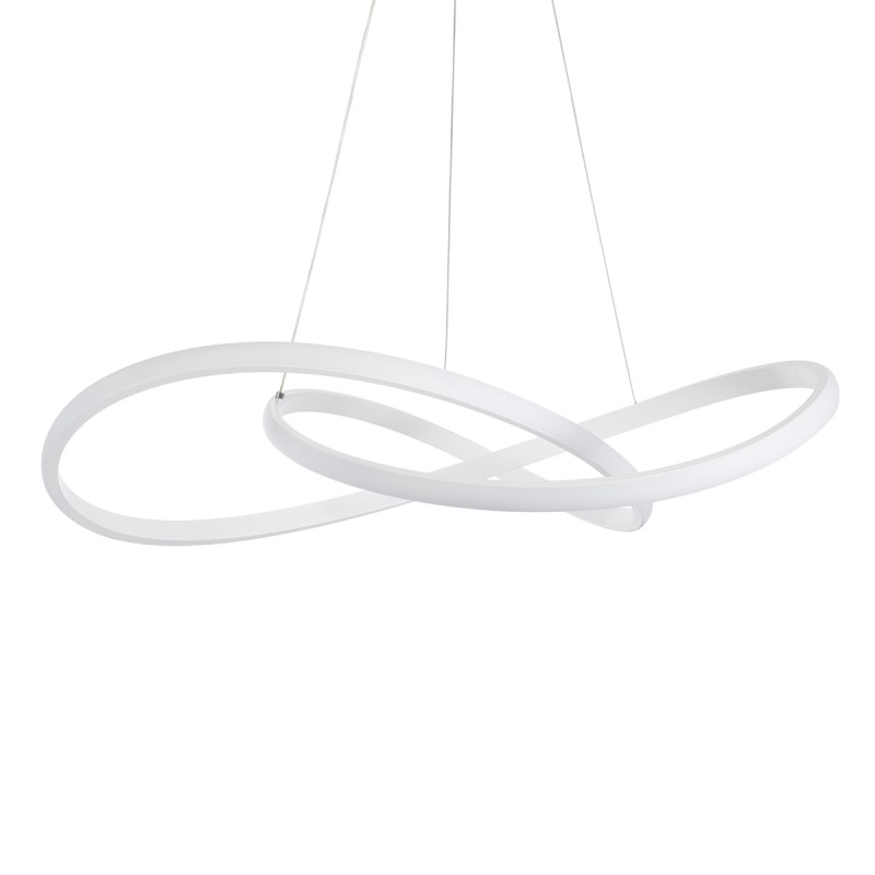 GLOBOSTAR® DEXTER 60914 Μοντέρνο Κρεμαστό Φωτιστικό Οροφής LED 90W 10080lm 300° AC 220-240V IP20 Ρυθμιζόμενο Λευκό CCT με Χειριστήριο από 2700K έως 6000K Dimmable - Lumileds SMD Chip - Λευκό Ματ - Μ73 x Π73 x Υ16cm - 3 Χρόνια Εγγύηση