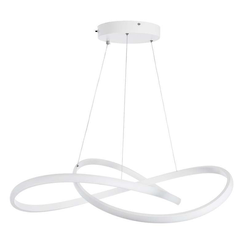 GLOBOSTAR® DEXTER 60914 Μοντέρνο Κρεμαστό Φωτιστικό Οροφής LED 90W 10080lm 300° AC 220-240V IP20 Ρυθμιζόμενο Λευκό CCT με Χειριστήριο από 2700K έως 6000K Dimmable - Lumileds SMD Chip - Λευκό Ματ - Μ73 x Π73 x Υ16cm - 3 Χρόνια Εγγύηση
