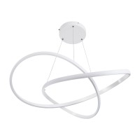 GLOBOSTAR® DEXTER 60914 Μοντέρνο Κρεμαστό Φωτιστικό Οροφής LED 90W 10080lm 300° AC 220-240V IP20 Ρυθμιζόμενο Λευκό CCT με Χειριστήριο από 2700K έως 6000K Dimmable - Lumileds SMD Chip - Λευκό Ματ - Μ73 x Π73 x Υ16cm - 3 Χρόνια Εγγύηση
