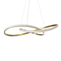 GLOBOSTAR® DEXTER 60916 Μοντέρνο Κρεμαστό Φωτιστικό Οροφής LED 90W 10080lm 300° AC 220-240V IP20 Ρυθμιζόμενο Λευκό CCT με Χειριστήριο από 2700K έως 6000K Dimmable - Lumileds SMD Chip - Σατινέ Χρυσό Βούρτσας - Μ73 x Π73 x Υ16cm - 3 Χρόνια Εγγύηση
