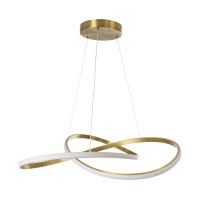 GLOBOSTAR® DEXTER 60916 Μοντέρνο Κρεμαστό Φωτιστικό Οροφής LED 90W 10080lm 300° AC 220-240V IP20 Ρυθμιζόμενο Λευκό CCT με Χειριστήριο από 2700K έως 6000K Dimmable - Lumileds SMD Chip - Σατινέ Χρυσό Βούρτσας - Μ73 x Π73 x Υ16cm - 3 Χρόνια Εγγύηση