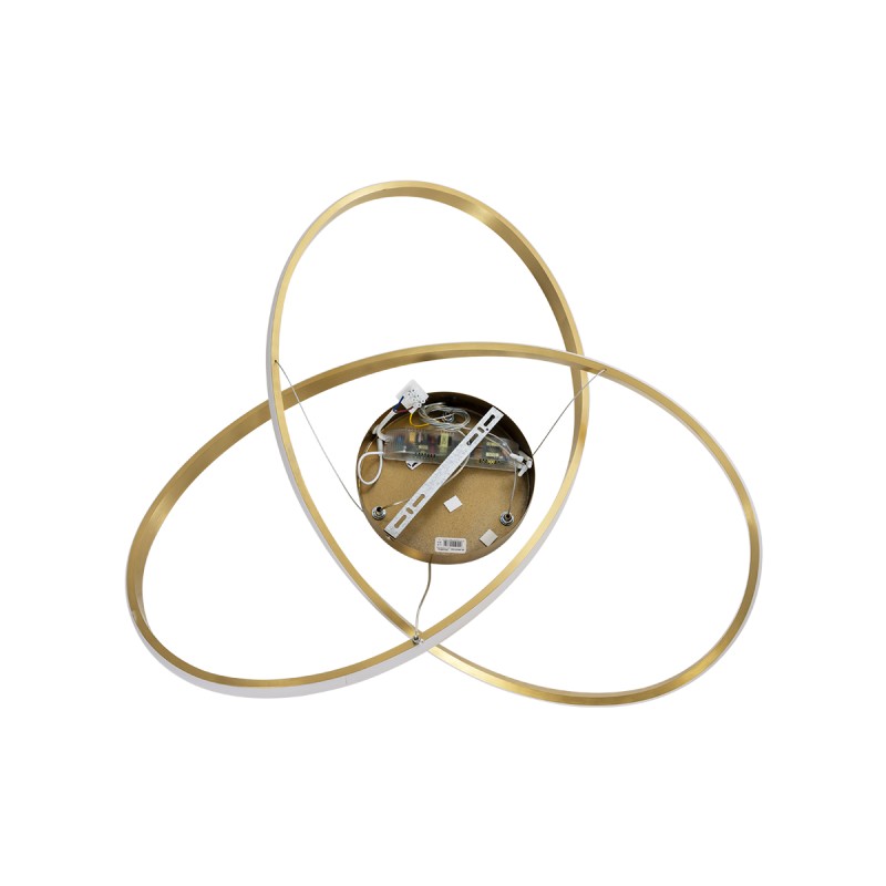 GLOBOSTAR® DEXTER 60916 Μοντέρνο Κρεμαστό Φωτιστικό Οροφής LED 90W 10080lm 300° AC 220-240V IP20 Ρυθμιζόμενο Λευκό CCT με Χειριστήριο από 2700K έως 6000K Dimmable - Lumileds SMD Chip - Σατινέ Χρυσό Βούρτσας - Μ73 x Π73 x Υ16cm - 3 Χρόνια Εγγύηση