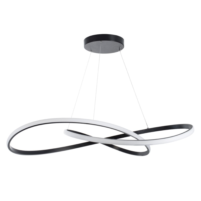 GLOBOSTAR® DEXTER 60917 Μοντέρνο Κρεμαστό Φωτιστικό Οροφής LED 120W 13440lm 300° AC 220-240V IP20 Ρυθμιζόμενο Λευκό CCT με Χειριστήριο από 2700K έως 6000K Dimmable - Lumileds SMD Chip - Μαύρο Ματ - Μ103 x Π103 x Υ22cm - 3 Χρόνια Εγγύηση