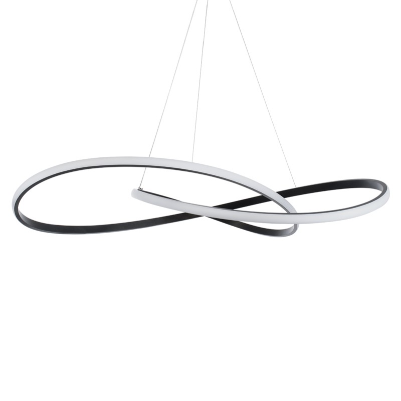 GLOBOSTAR® DEXTER 60917 Μοντέρνο Κρεμαστό Φωτιστικό Οροφής LED 120W 13440lm 300° AC 220-240V IP20 Ρυθμιζόμενο Λευκό CCT με Χειριστήριο από 2700K έως 6000K Dimmable - Lumileds SMD Chip - Μαύρο Ματ - Μ103 x Π103 x Υ22cm - 3 Χρόνια Εγγύηση