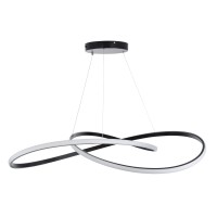 GLOBOSTAR® DEXTER 60917 Μοντέρνο Κρεμαστό Φωτιστικό Οροφής LED 120W 13440lm 300° AC 220-240V IP20 Ρυθμιζόμενο Λευκό CCT με Χειριστήριο από 2700K έως 6000K Dimmable - Lumileds SMD Chip - Μαύρο Ματ - Μ103 x Π103 x Υ22cm - 3 Χρόνια Εγγύηση