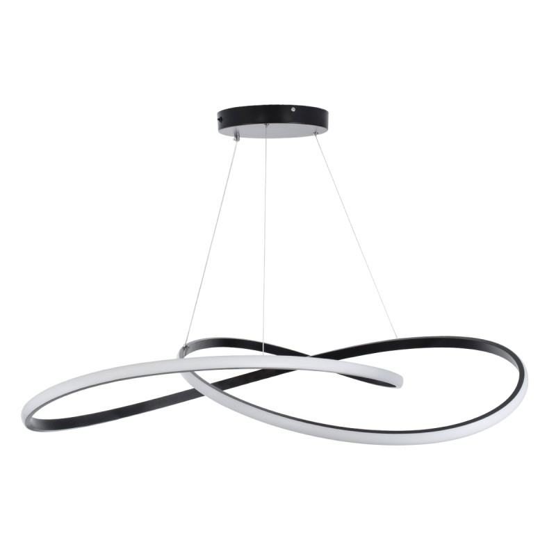 GLOBOSTAR® DEXTER 60917 Μοντέρνο Κρεμαστό Φωτιστικό Οροφής LED 120W 13440lm 300° AC 220-240V IP20 Ρυθμιζόμενο Λευκό CCT με Χειριστήριο από 2700K έως 6000K Dimmable - Lumileds SMD Chip - Μαύρο Ματ - Μ103 x Π103 x Υ22cm - 3 Χρόνια Εγγύηση