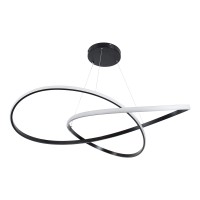 GLOBOSTAR® DEXTER 60917 Μοντέρνο Κρεμαστό Φωτιστικό Οροφής LED 120W 13440lm 300° AC 220-240V IP20 Ρυθμιζόμενο Λευκό CCT με Χειριστήριο από 2700K έως 6000K Dimmable - Lumileds SMD Chip - Μαύρο Ματ - Μ103 x Π103 x Υ22cm - 3 Χρόνια Εγγύηση