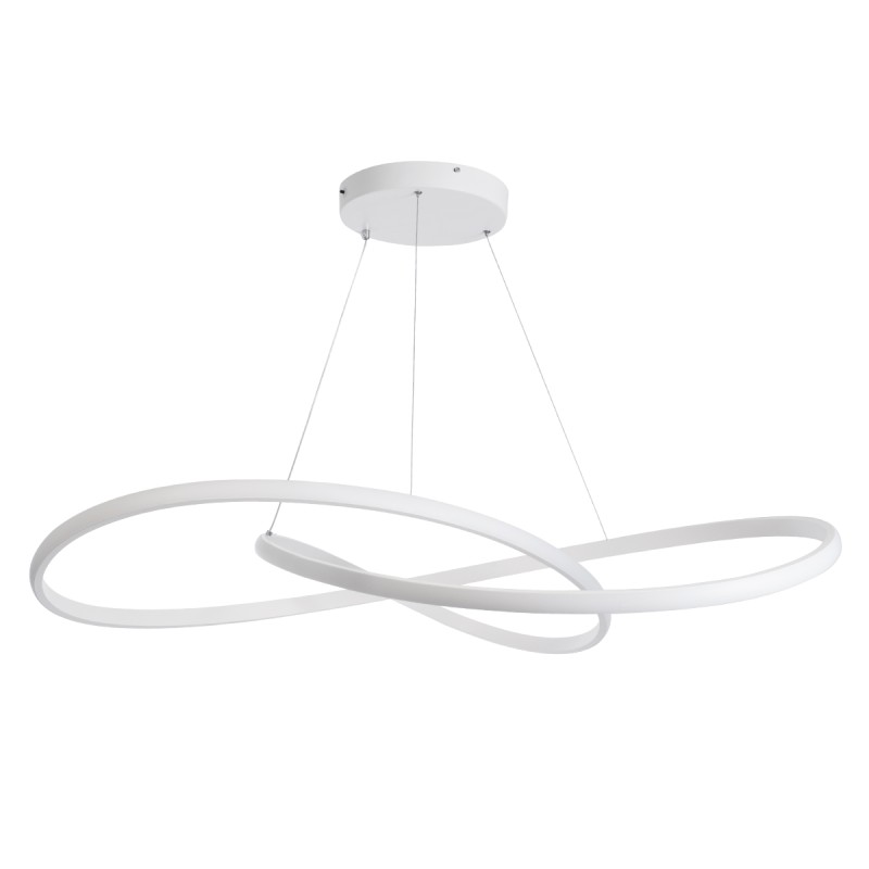 GLOBOSTAR® DEXTER 60918 Μοντέρνο Κρεμαστό Φωτιστικό Οροφής LED 120W 13440lm 300° AC 220-240V IP20 Ρυθμιζόμενο Λευκό CCT με Χειριστήριο από 2700K έως 6000K Dimmable - Lumileds SMD Chip - Λευκό Ματ - Μ103 x Π103 x Υ22cm - 3 Χρόνια Εγγύηση