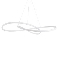 GLOBOSTAR® DEXTER 60918 Μοντέρνο Κρεμαστό Φωτιστικό Οροφής LED 120W 13440lm 300° AC 220-240V IP20 Ρυθμιζόμενο Λευκό CCT με Χειριστήριο από 2700K έως 6000K Dimmable - Lumileds SMD Chip - Λευκό Ματ - Μ103 x Π103 x Υ22cm - 3 Χρόνια Εγγύηση