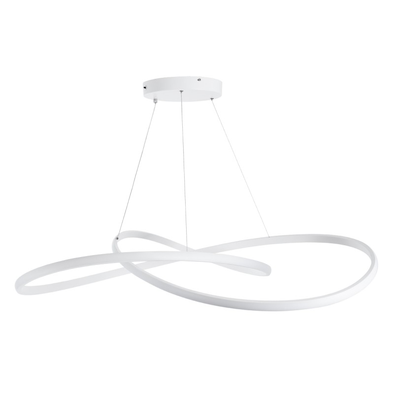 GLOBOSTAR® DEXTER 60918 Μοντέρνο Κρεμαστό Φωτιστικό Οροφής LED 120W 13440lm 300° AC 220-240V IP20 Ρυθμιζόμενο Λευκό CCT με Χειριστήριο από 2700K έως 6000K Dimmable - Lumileds SMD Chip - Λευκό Ματ - Μ103 x Π103 x Υ22cm - 3 Χρόνια Εγγύηση