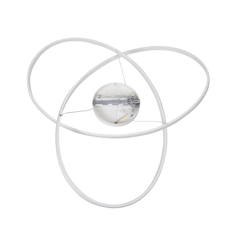 GLOBOSTAR® DEXTER 60918 Μοντέρνο Κρεμαστό Φωτιστικό Οροφής LED 120W 13440lm 300° AC 220-240V IP20 Ρυθμιζόμενο Λευκό CCT με Χειριστήριο από 2700K έως 6000K Dimmable - Lumileds SMD Chip - Λευκό Ματ - Μ103 x Π103 x Υ22cm - 3 Χρόνια Εγγύηση