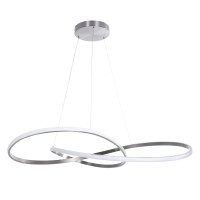 GLOBOSTAR® DEXTER 60919 Μοντέρνο Κρεμαστό Φωτιστικό Οροφής LED 120W 13440lm 300° AC 220-240V IP20 Ρυθμιζόμενο Λευκό CCT με Χειριστήριο από 2700K έως 6000K Dimmable - Lumileds SMD Chip - Νίκελ Βούρτσας - Μ103 x Π103 x Υ30cm - 3 Χρόνια Εγγύηση
