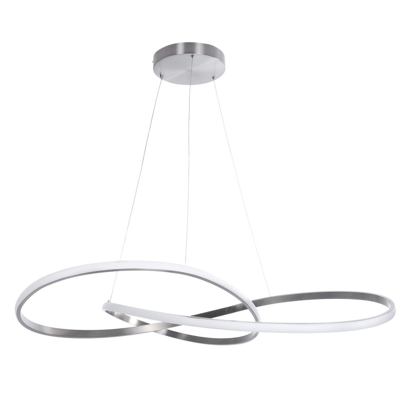 GLOBOSTAR® DEXTER 60919 Μοντέρνο Κρεμαστό Φωτιστικό Οροφής LED 120W 13440lm 300° AC 220-240V IP20 Ρυθμιζόμενο Λευκό CCT με Χειριστήριο από 2700K έως 6000K Dimmable - Lumileds SMD Chip - Νίκελ Βούρτσας - Μ103 x Π103 x Υ30cm - 3 Χρόνια Εγγύηση