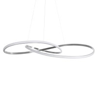GLOBOSTAR® DEXTER 60919 Μοντέρνο Κρεμαστό Φωτιστικό Οροφής LED 120W 13440lm 300° AC 220-240V IP20 Ρυθμιζόμενο Λευκό CCT με Χειριστήριο από 2700K έως 6000K Dimmable - Lumileds SMD Chip - Νίκελ Βούρτσας - Μ103 x Π103 x Υ30cm - 3 Χρόνια Εγγύηση