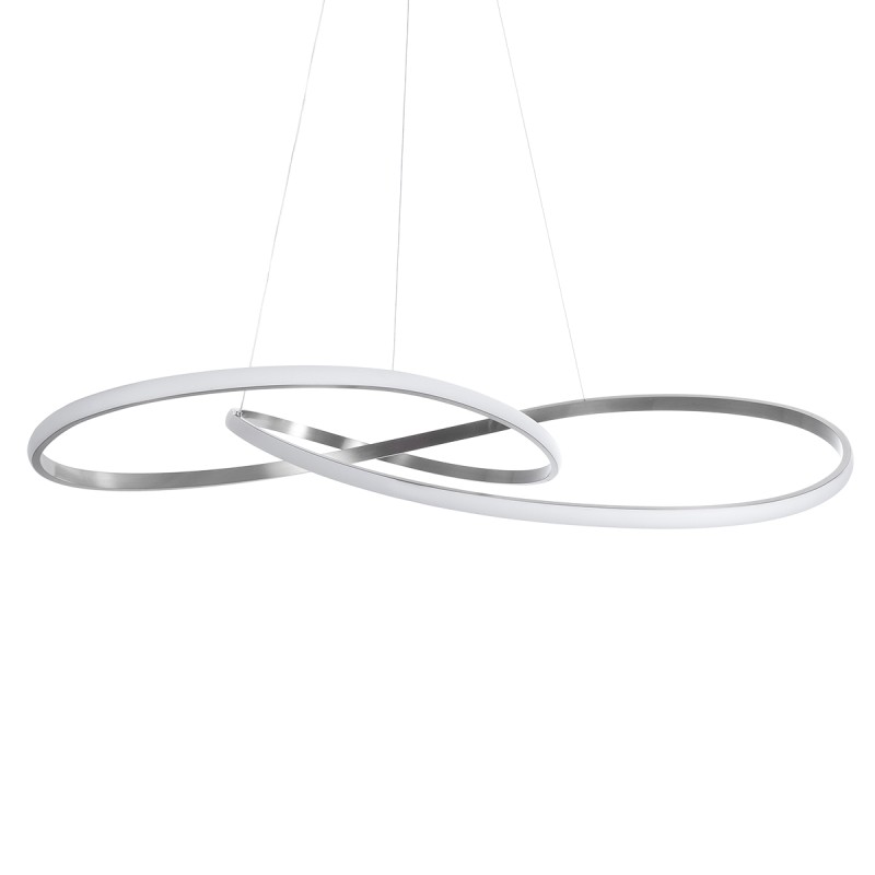 GLOBOSTAR® DEXTER 60919 Μοντέρνο Κρεμαστό Φωτιστικό Οροφής LED 120W 13440lm 300° AC 220-240V IP20 Ρυθμιζόμενο Λευκό CCT με Χειριστήριο από 2700K έως 6000K Dimmable - Lumileds SMD Chip - Νίκελ Βούρτσας - Μ103 x Π103 x Υ30cm - 3 Χρόνια Εγγύηση