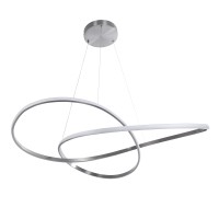 GLOBOSTAR® DEXTER 60919 Μοντέρνο Κρεμαστό Φωτιστικό Οροφής LED 120W 13440lm 300° AC 220-240V IP20 Ρυθμιζόμενο Λευκό CCT με Χειριστήριο από 2700K έως 6000K Dimmable - Lumileds SMD Chip - Νίκελ Βούρτσας - Μ103 x Π103 x Υ30cm - 3 Χρόνια Εγγύηση