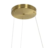 GLOBOSTAR® DEXTER 60920 Μοντέρνο Κρεμαστό Φωτιστικό Οροφής LED 120W 13440lm 300° AC 220-240V IP20 Ρυθμιζόμενο Λευκό CCT με Χειριστήριο από 2700K έως 6000K Dimmable - Lumileds SMD Chip - Χρυσό Βούρτσας - Μ103 x Π103 x Υ30cm - 3 Χρόνια Εγγύηση