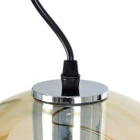 GLOBOSTAR® GLASSO 60927 Μοντέρνο Κρεμαστό Φωτιστικό Οροφής με Ντουί 1 x E27 AC 220-240V IP20 - Ασημί & Μελί - Μ27 x Π27 x Υ52cm