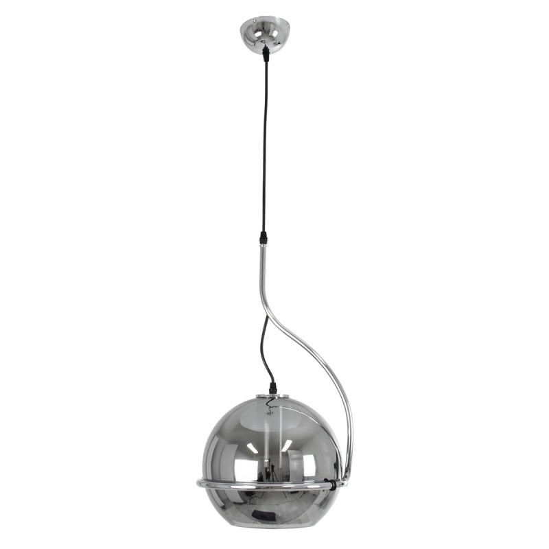 GLOBOSTAR® GLASSO 60928 Μοντέρνο Κρεμαστό Φωτιστικό Οροφής με Ντουί 1 x E27 AC 220-240V IP20 - Ασημί - Μ27 x Π27 x Υ52cm