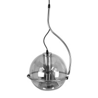 GLOBOSTAR® GLASSO 60928 Μοντέρνο Κρεμαστό Φωτιστικό Οροφής με Ντουί 1 x E27 AC 220-240V IP20 - Ασημί - Μ27 x Π27 x Υ52cm