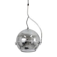 GLOBOSTAR® GLASSO 60928 Μοντέρνο Κρεμαστό Φωτιστικό Οροφής με Ντουί 1 x E27 AC 220-240V IP20 - Ασημί - Μ27 x Π27 x Υ52cm