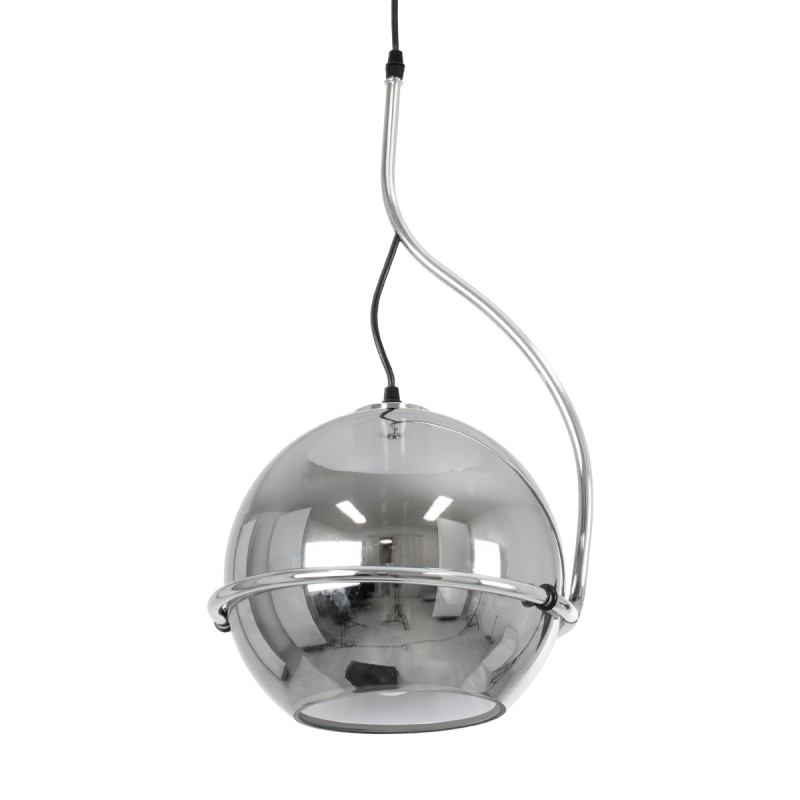 GLOBOSTAR® GLASSO 60928 Μοντέρνο Κρεμαστό Φωτιστικό Οροφής με Ντουί 1 x E27 AC 220-240V IP20 - Ασημί - Μ27 x Π27 x Υ52cm