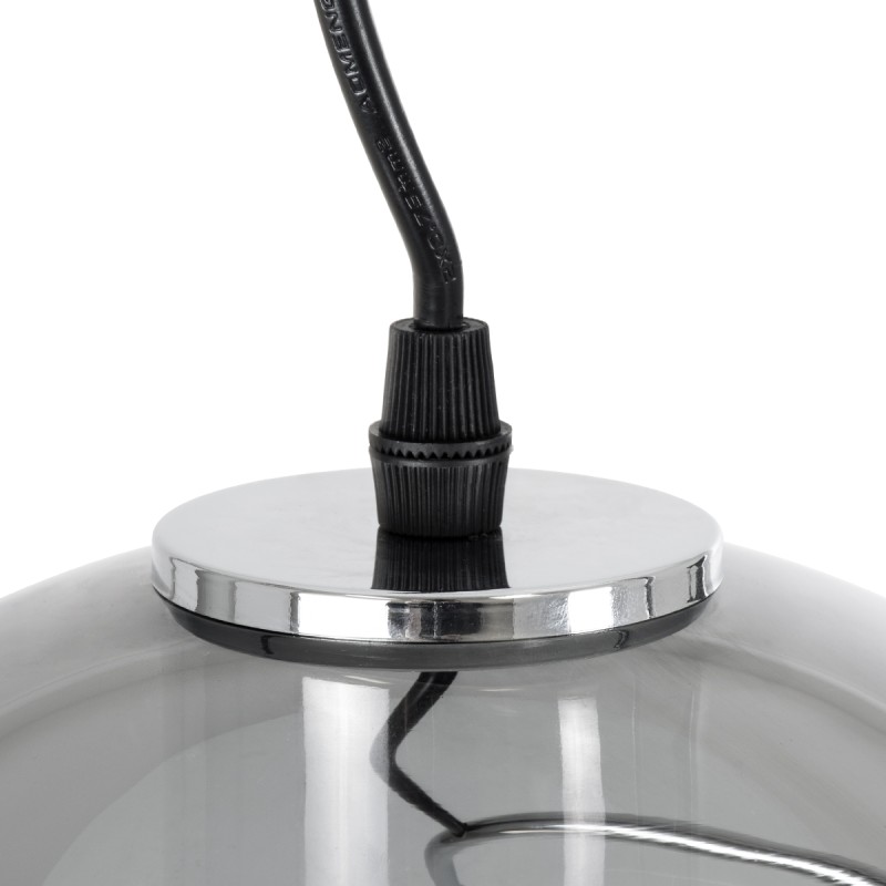 GLOBOSTAR® GLASSO 60928 Μοντέρνο Κρεμαστό Φωτιστικό Οροφής με Ντουί 1 x E27 AC 220-240V IP20 - Ασημί - Μ27 x Π27 x Υ52cm