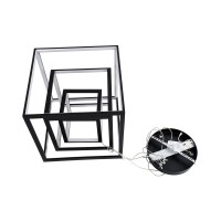 GLOBOSTAR® KIBOO-TRIO 60931 Μοντέρνο Κρεμαστό Φωτιστικό Οροφής LED 90W 10350lm 360° AC 220-240V IP20 Ρυθμιζόμενο Λευκό CCT με Χειριστήριο από 2700K έως 6000K Dimmable - Lumileds SMD Chip - Μαύρο Ματ - Μ60 x Π60 x Υ80cm - 3 Χρόνια Εγγύηση