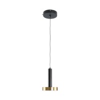 GLOBOSTAR® ZANE 60933 Μοντέρνο Κρεμαστό Φωτιστικό Οροφής LED 18W 2016lm 120° AC 220-240V IP20 Ρυθμιζόμενο Λευκό CCT με Χειριστήριο από 2700K έως 6000K Dimmable - Lumileds SMD Chip - Μαύρο Ματ & Χρυσό - Μ15 x Π15 x Υ20cm - 3 Χρόνια Εγγύηση