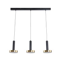 GLOBOSTAR® ZANE 60936 Μοντέρνο Κρεμαστό Φωτιστικό Οροφής LED 54W 6048lm 120° AC 220-240V IP20 Ρυθμιζόμενο Λευκό CCT με Χειριστήριο από 2700K έως 6000K Dimmable - Lumileds SMD Chip - Μαύρο Ματ & Χρυσό - Μ80 x Π15 x Υ20cm - 3 Χρόνια Εγγύηση