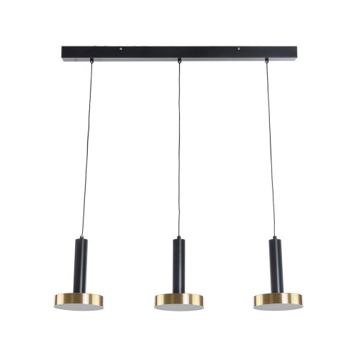 GLOBOSTAR® ZANE 60936 Μοντέρνο Κρεμαστό Φωτιστικό Οροφής LED 54W 6048lm 120° AC 220-240V IP20 Ρυθμιζόμενο Λευκό CCT με Χειριστήριο από 2700K έως 6000K Dimmable - Lumileds SMD Chip - Μαύρο Ματ & Χρυσό - Μ80 x Π15 x Υ20cm - 3 Χρόνια Εγγύηση