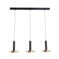 GLOBOSTAR® ZANE 60936 Μοντέρνο Κρεμαστό Φωτιστικό Οροφής LED 54W 6048lm 120° AC 220-240V IP20 Ρυθμιζόμενο Λευκό CCT με Χειριστήριο από 2700K έως 6000K Dimmable - Lumileds SMD Chip - Μαύρο Ματ & Χρυσό - Μ80 x Π15 x Υ20cm - 3 Χρόνια Εγγύηση