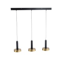 GLOBOSTAR® ZANE 60936 Μοντέρνο Κρεμαστό Φωτιστικό Οροφής LED 54W 6048lm 120° AC 220-240V IP20 Ρυθμιζόμενο Λευκό CCT με Χειριστήριο από 2700K έως 6000K Dimmable - Lumileds SMD Chip - Μαύρο Ματ & Χρυσό - Μ80 x Π15 x Υ20cm - 3 Χρόνια Εγγύηση